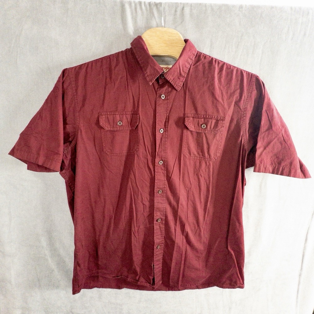 Wrangler Western Wear Button Shirt Mens‎ 2XLT  Short Sleeve Workwear Ranch